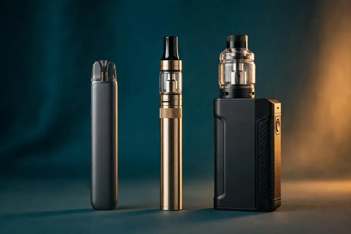 Vape devices lineup — new customer offer, 15% off first order
